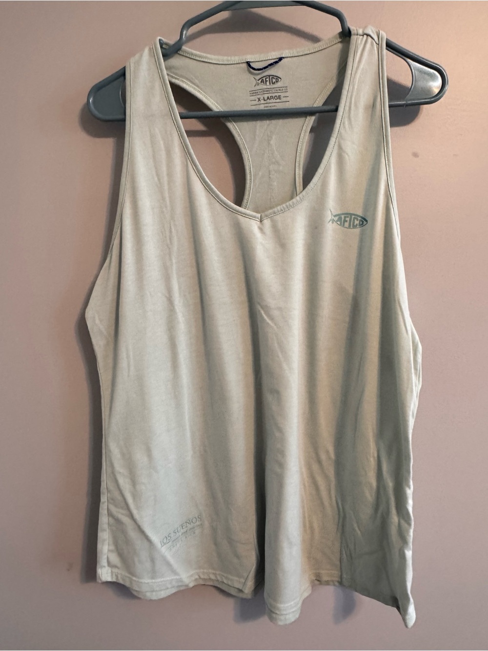 AFTCO Women's Light Beige Racerback Tank Top XL‎ Fishing Los Suenos Costa Rica
